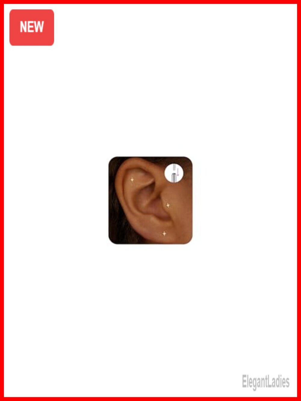 Titanium Cartilage Earrings 18G Flat Back Stud Threadless Push-In Helix Tragus